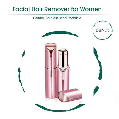 Facial Hair Remover for Women — Painless LED Trimmer, USB Rechargeable