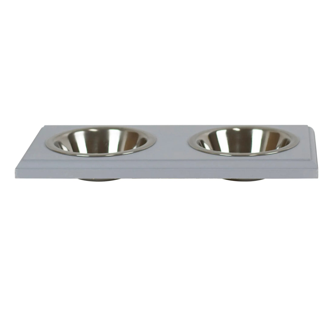 Champion Bowl pet food holder, primed finish detail