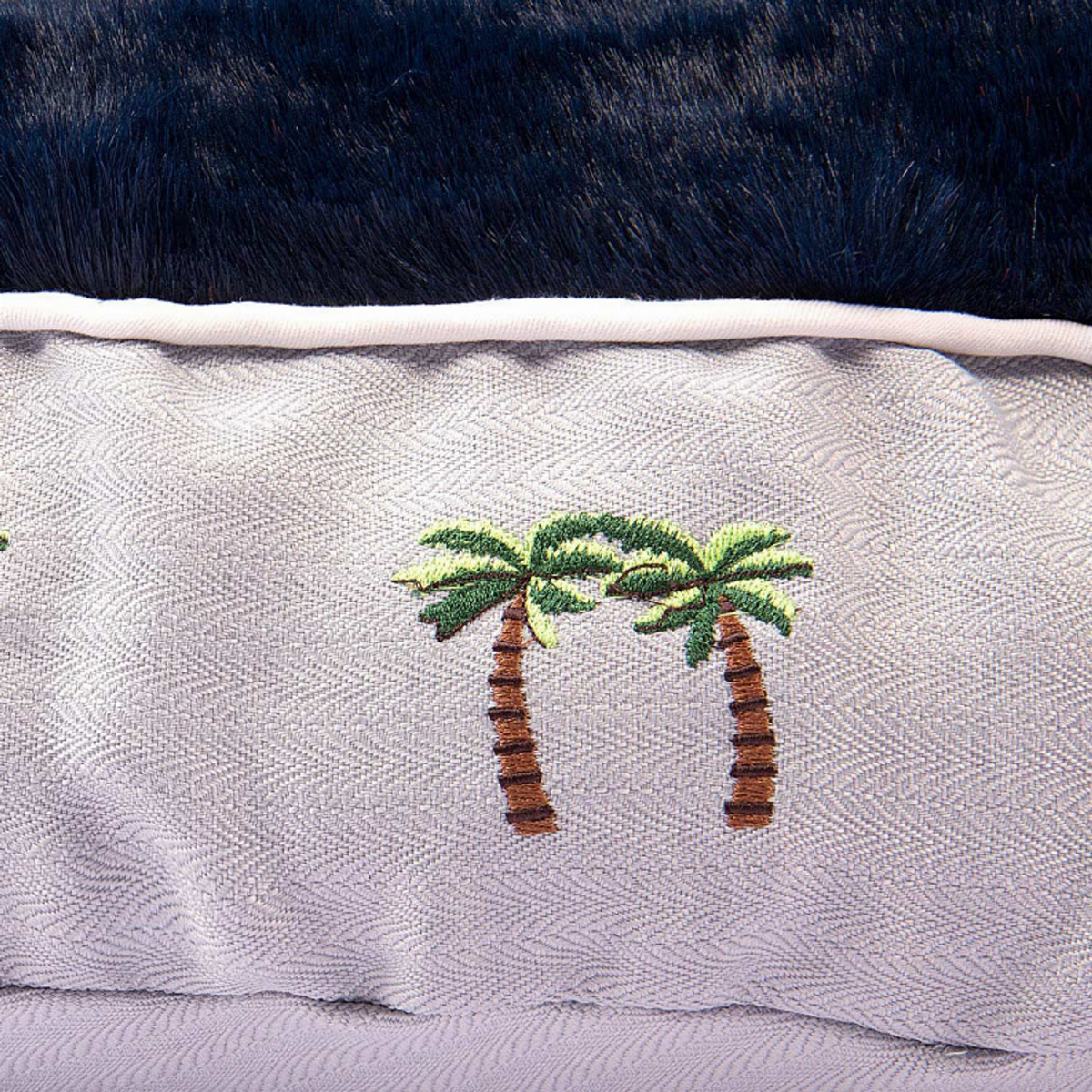 Halo Palm Trees Round Dog Bed