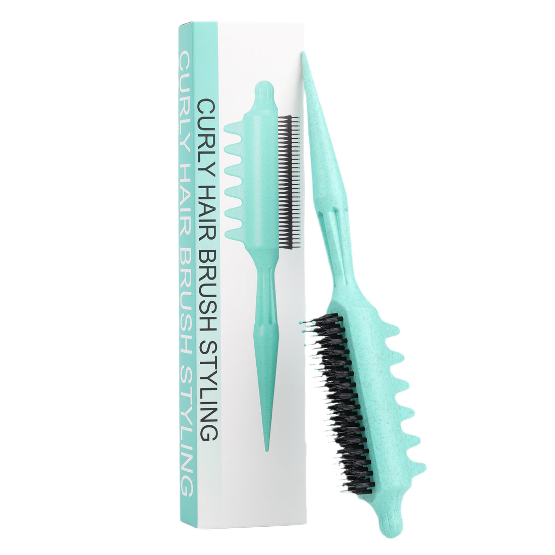 Bouncing Curling Comb with Pointed Tail ABS Hair Styling Brush for Volume and Curls
