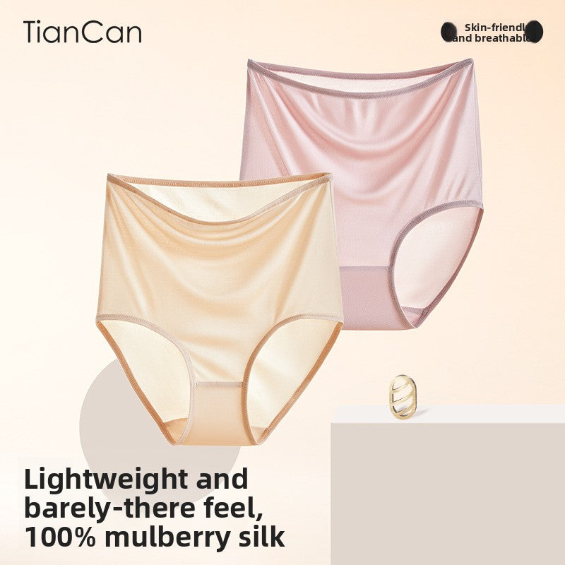 100% Mulberry silk high-waist underwear