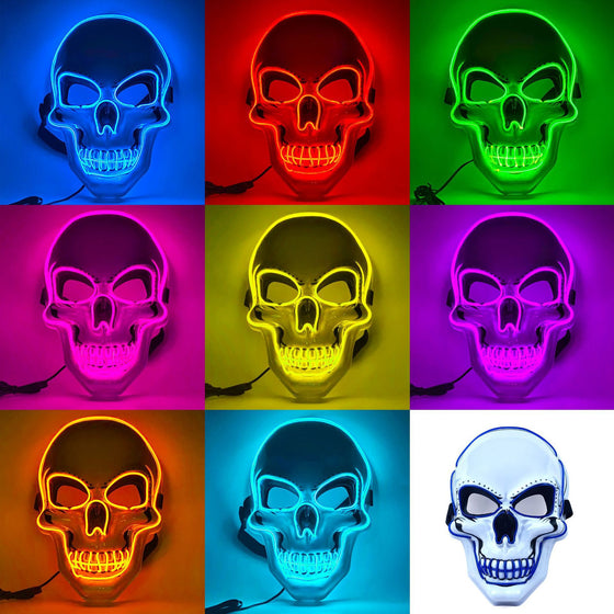 Halloween Skull LED Glow Mask with Multi-Color Effects product image 1