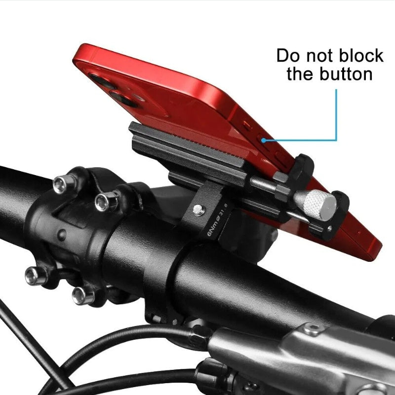 Aluminum bike phone mount 360-degree rotation detail