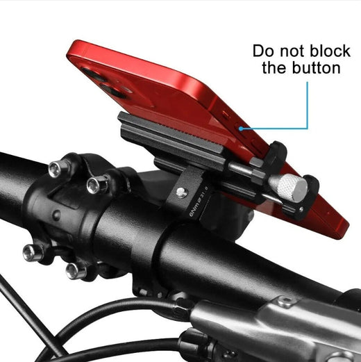 Aluminum bike phone mount 360-degree rotation detail