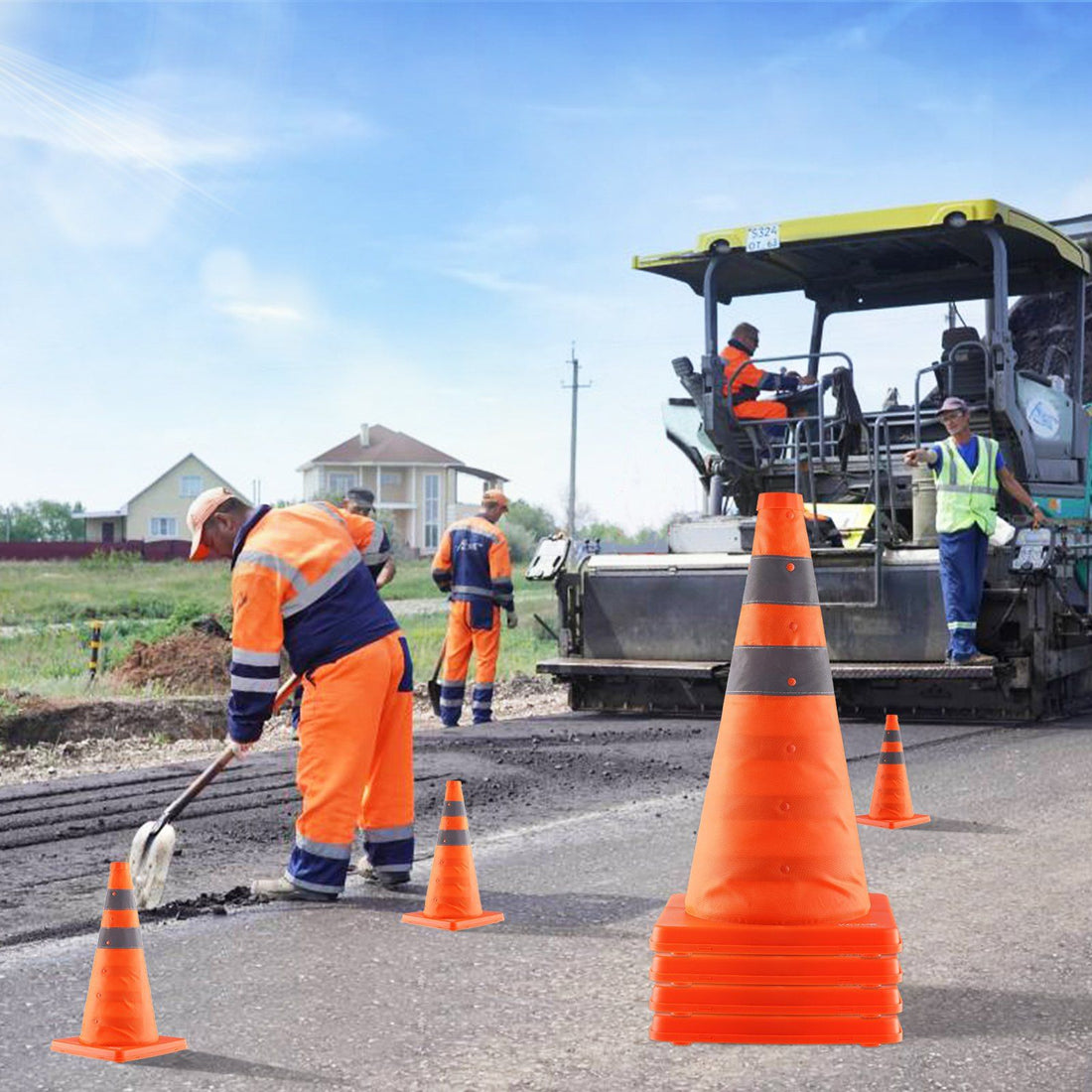 18-Inch Collapsible Traffic Safety Cones main product photo