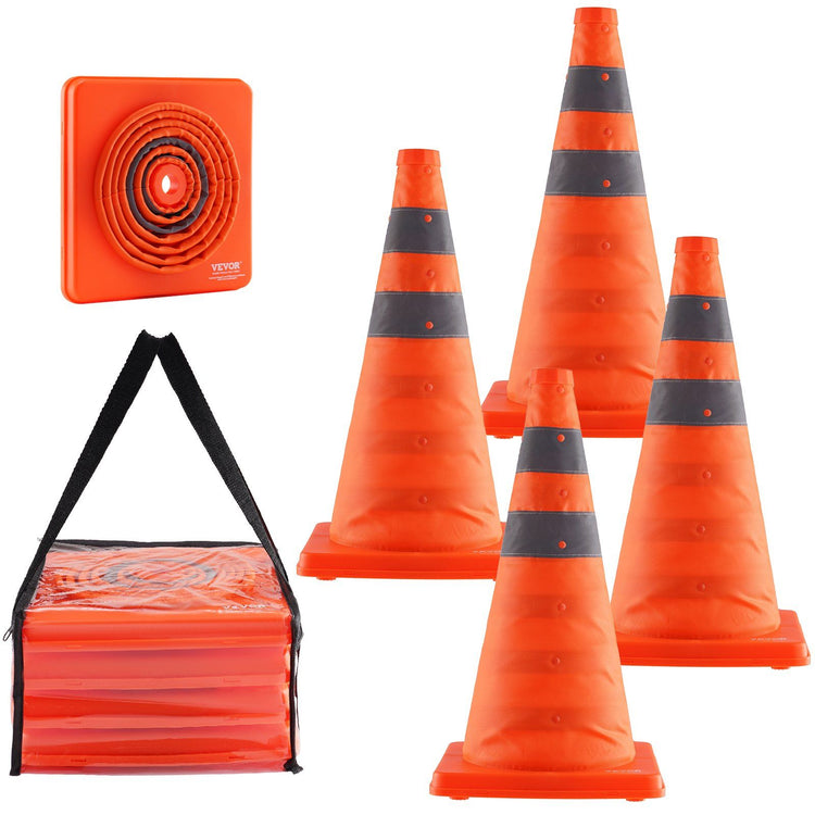 18-Inch Collapsible Traffic Safety Cones front view detail