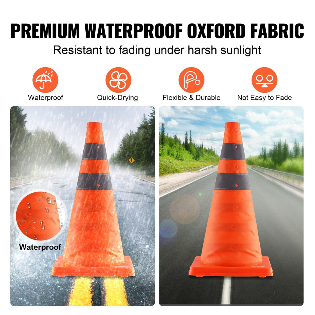 18-Inch Collapsible Traffic Safety Cones additional product photo