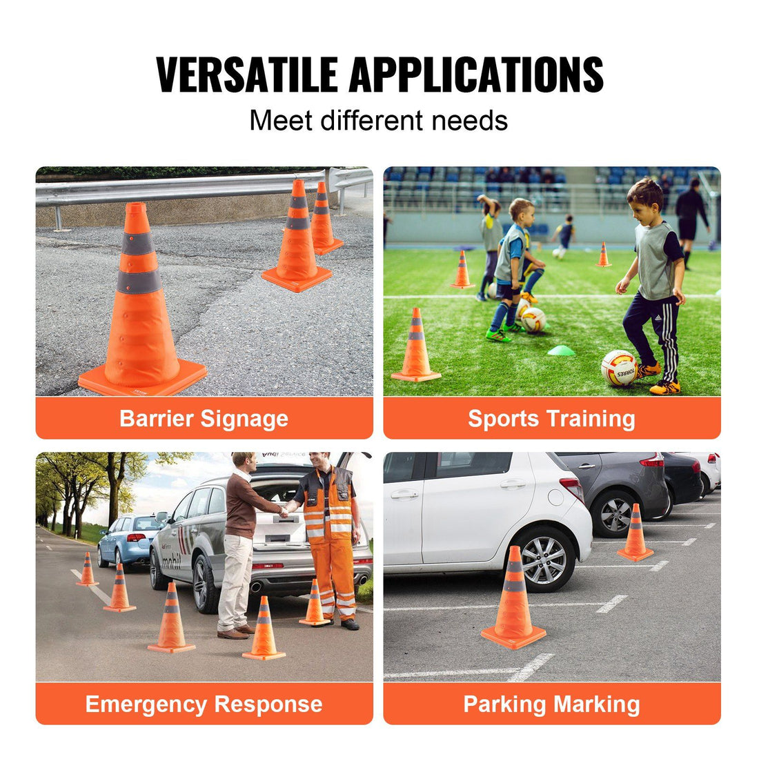 18-Inch Collapsible Traffic Safety Cones package contents photo