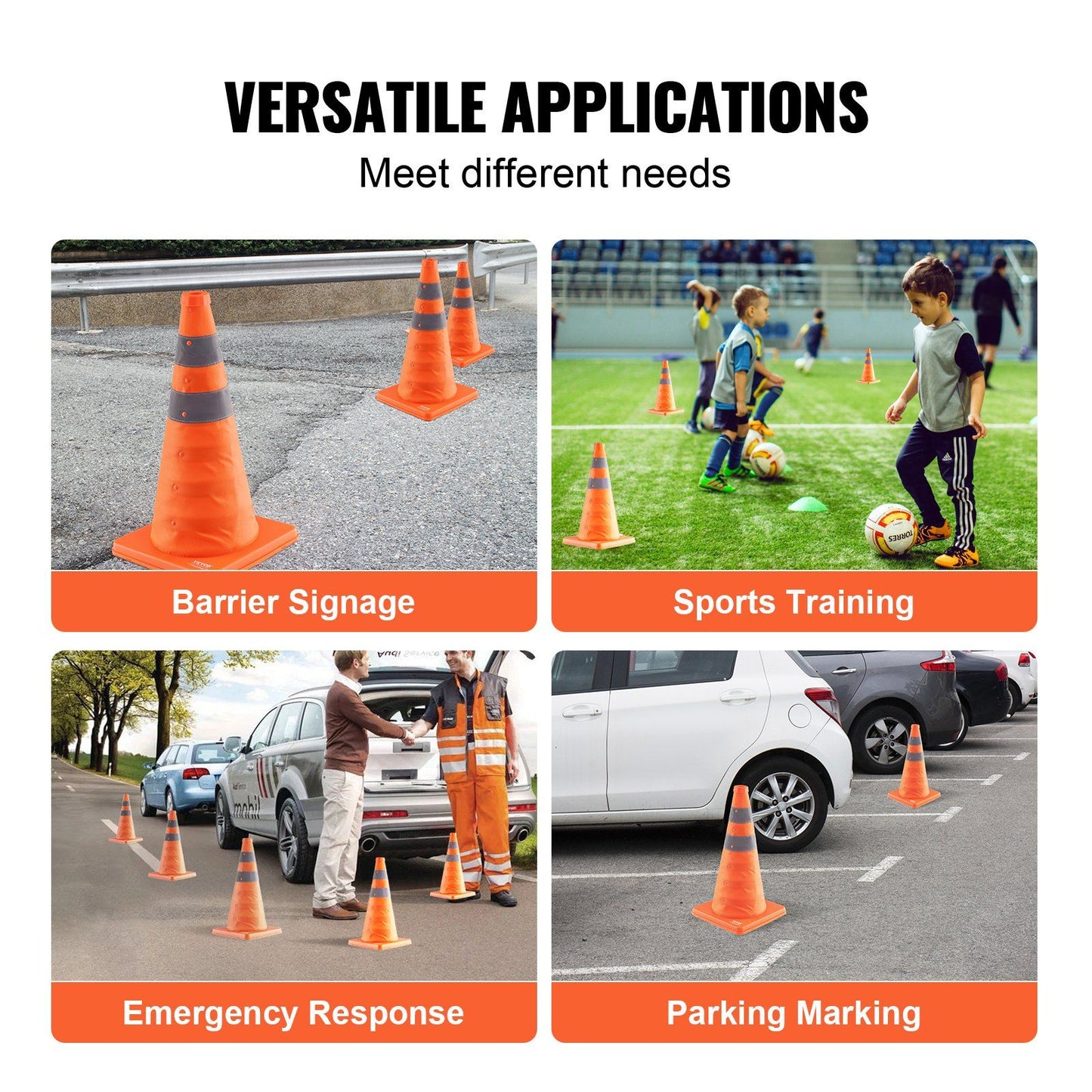 18-Inch Collapsible Traffic Safety Cones package contents photo