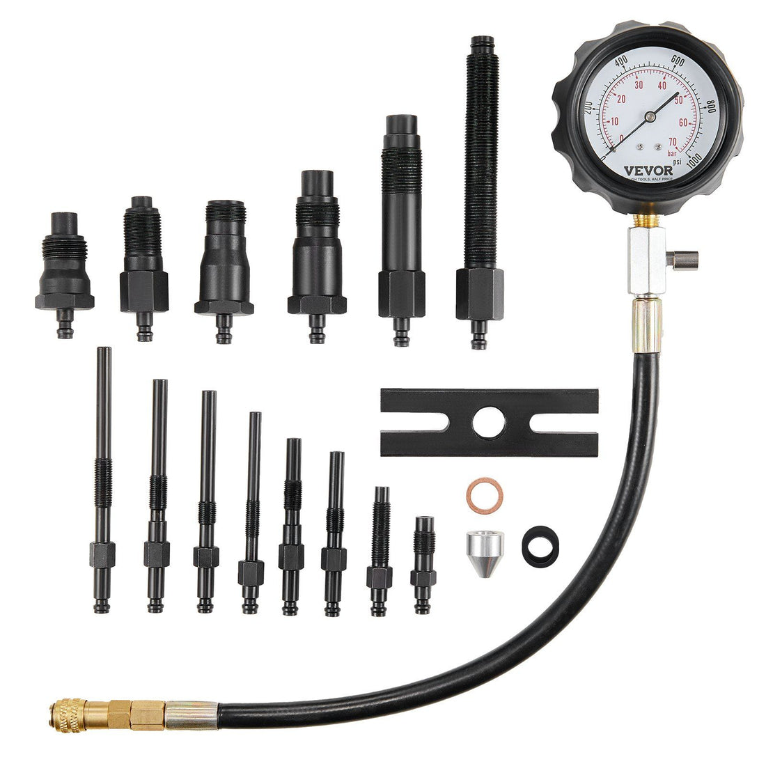 18-Piece Diesel Compression Gauge Set detail close-up