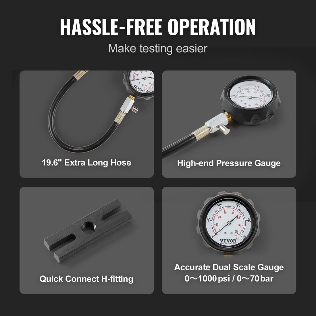 18-Piece Diesel Compression Gauge Set in-use view