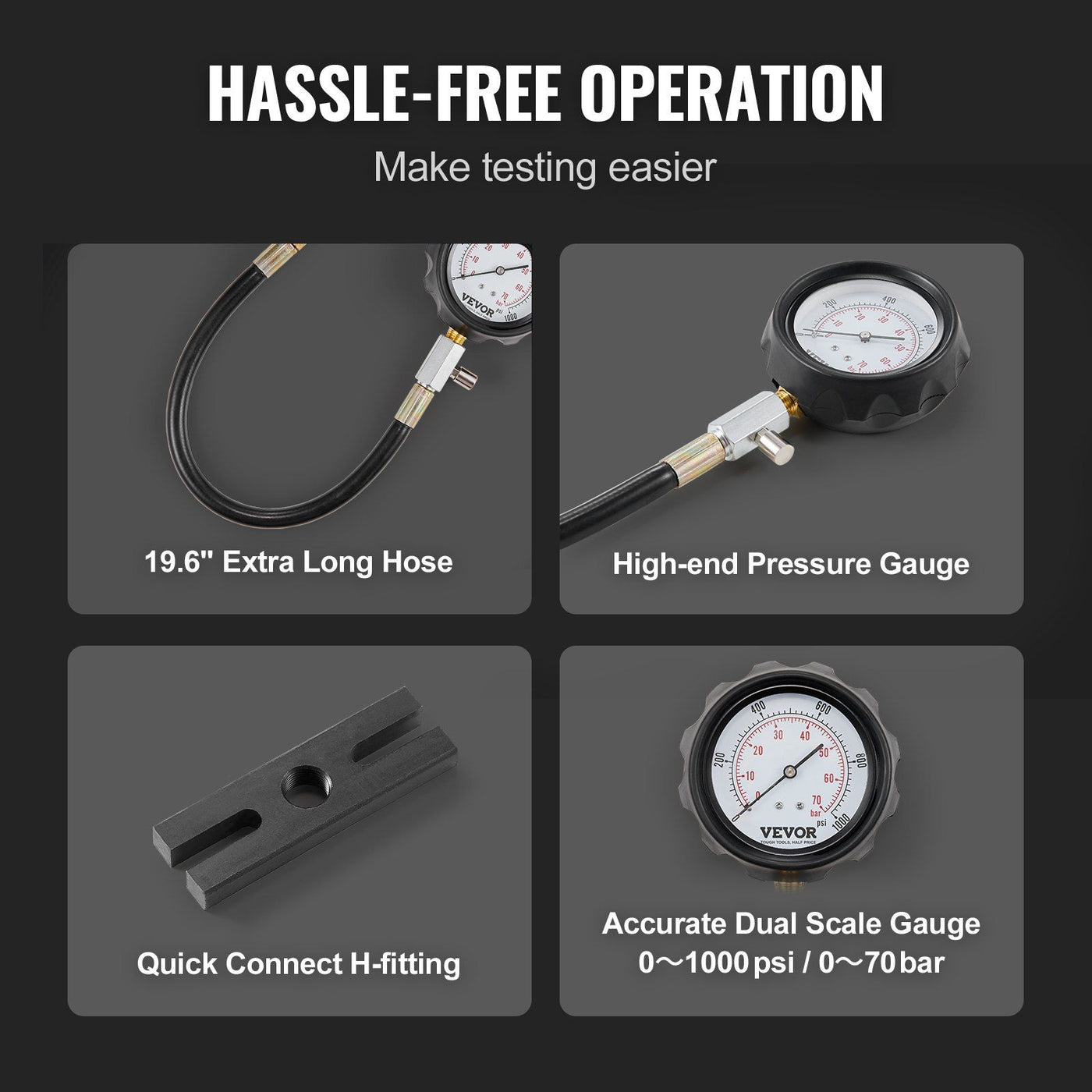 18-Piece Diesel Compression Gauge Set in-use view