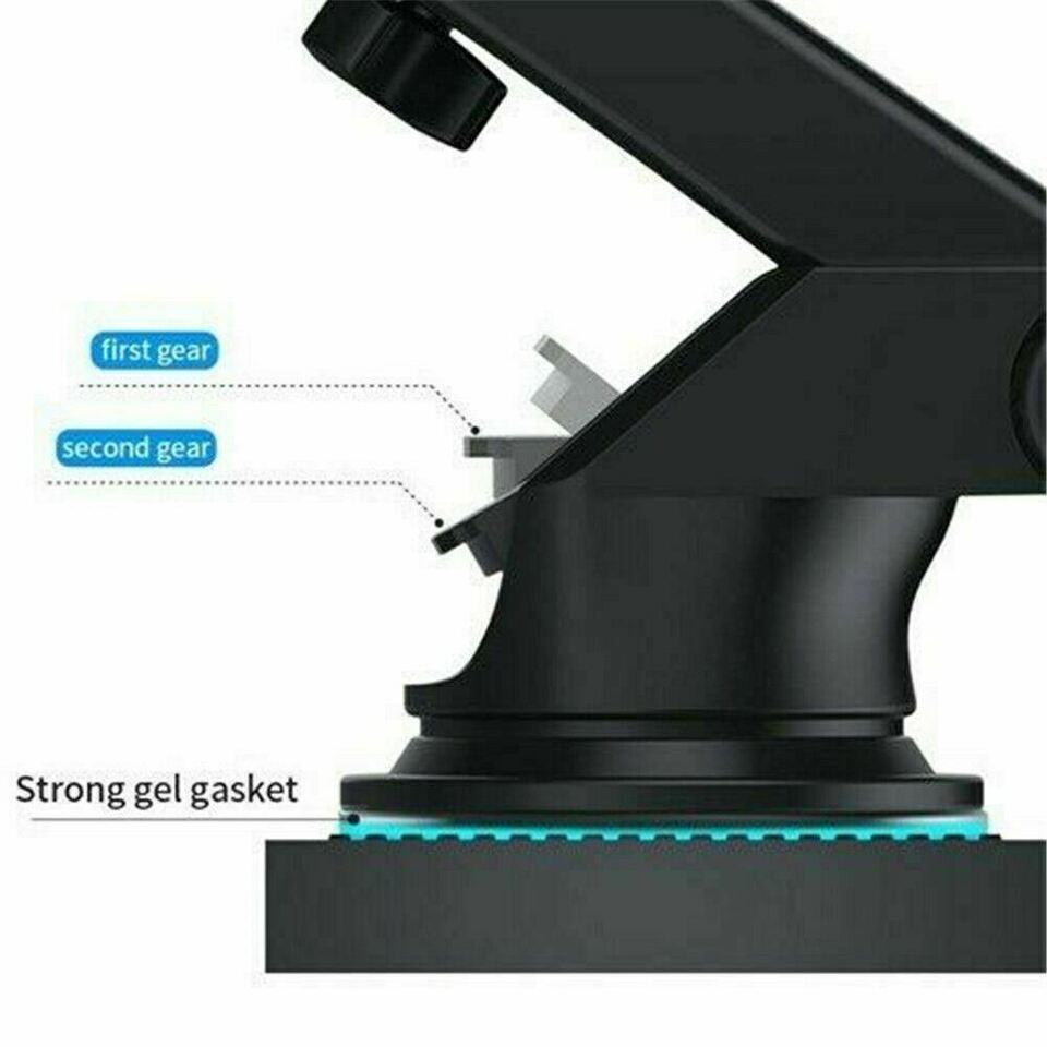 Car phone mount installed on windshield for visible navigation