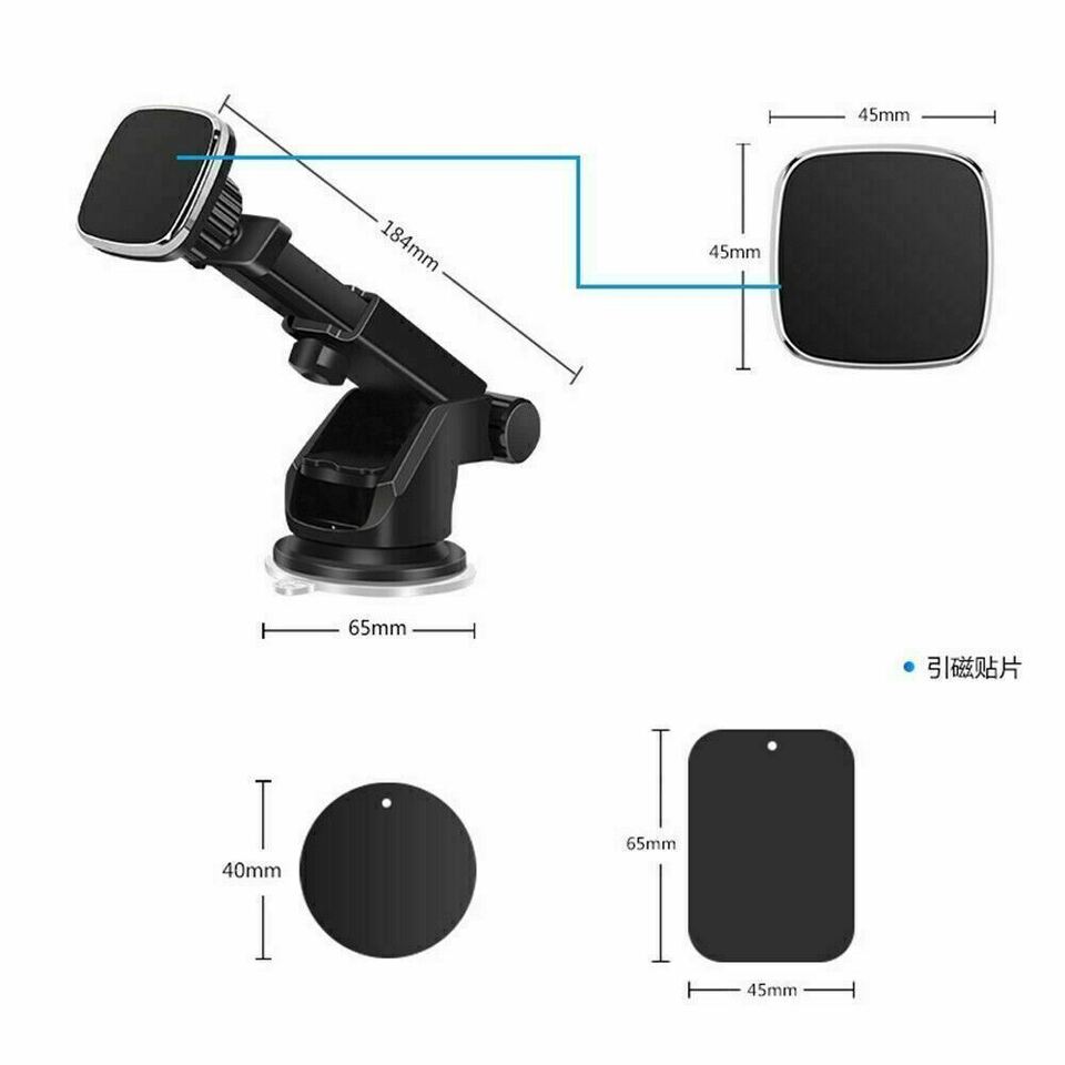 Dashboard phone mount with adjustable arm extended