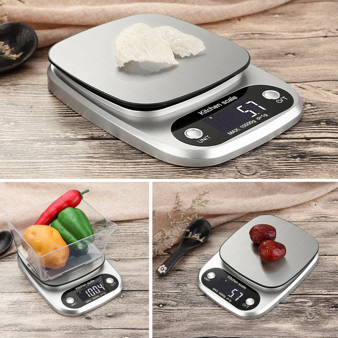 Digital kitchen scale 22 lb stainless steel platform