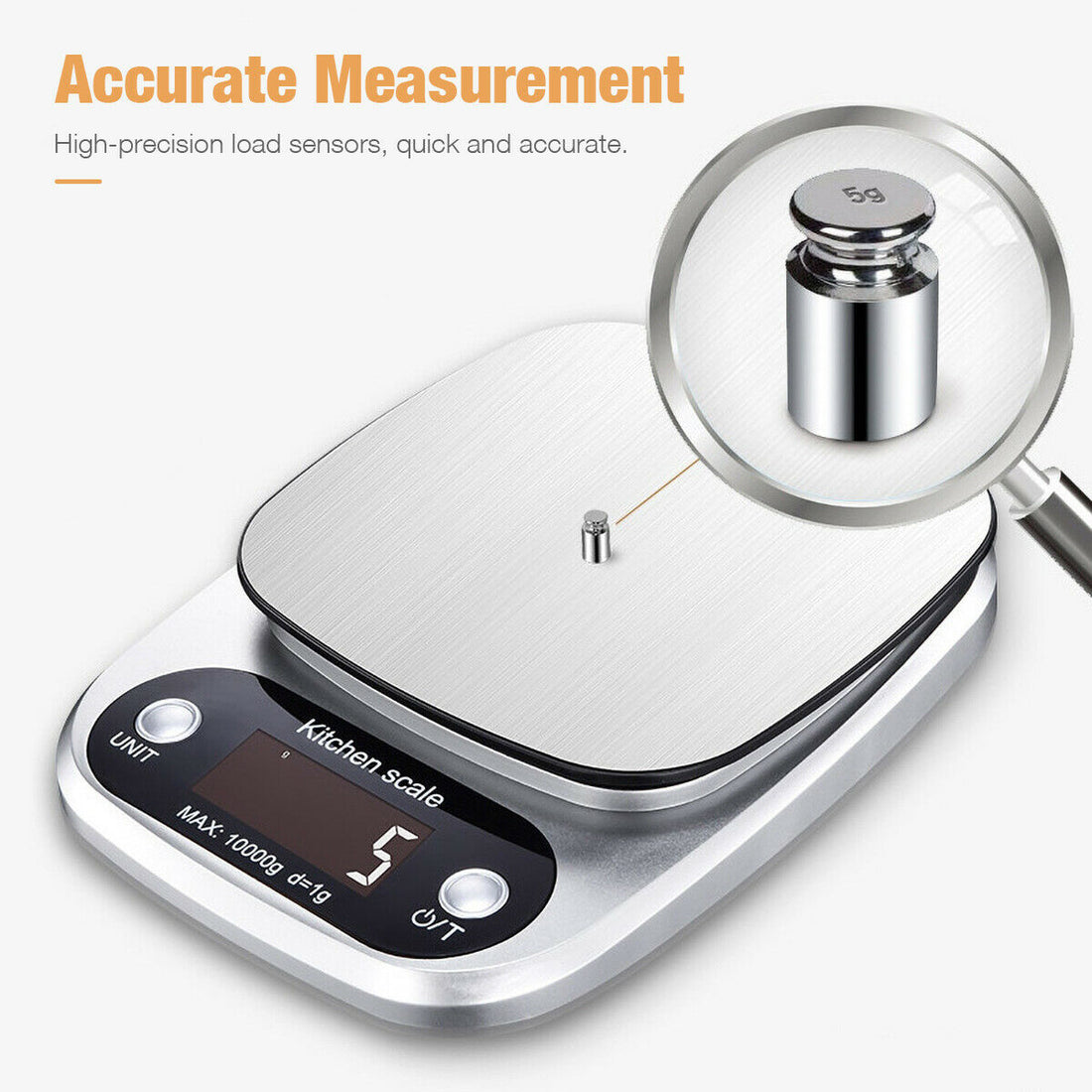 Digital kitchen scale top view
