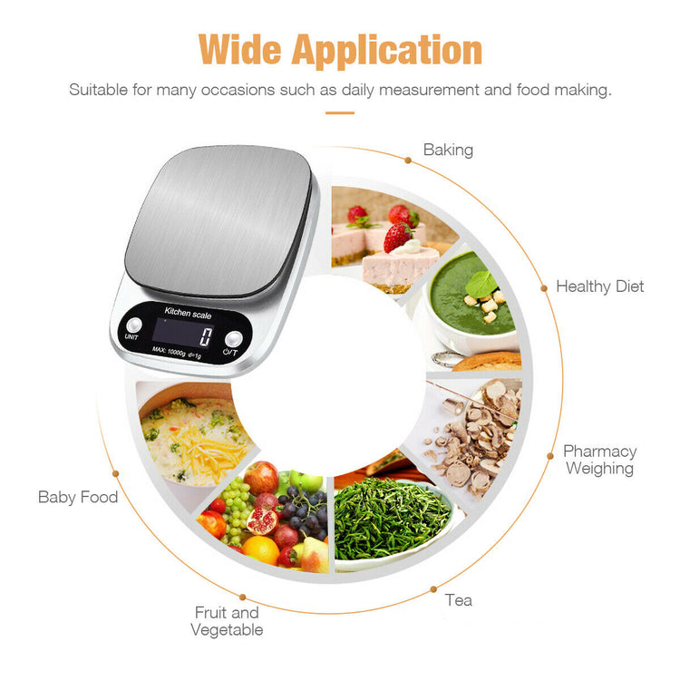 Digital kitchen scale side profile
