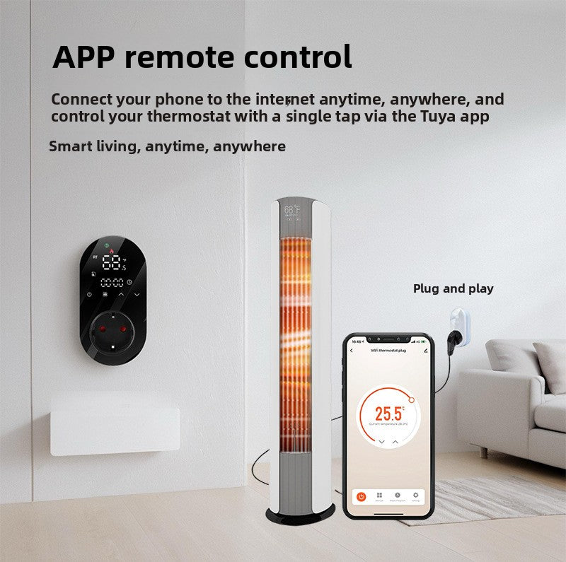 Tuya Smart WiFi Wall-Mounted Boiler Thermostat, Wireless RF One-to-One Temperature Controller for Home Heating, Wiring-Free, 95-240V