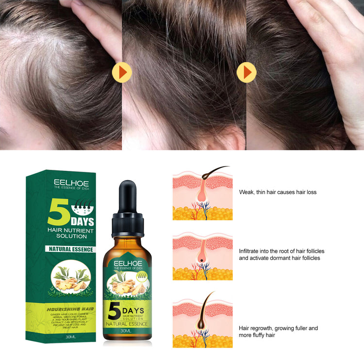 Ginger hair oil applied to scalp