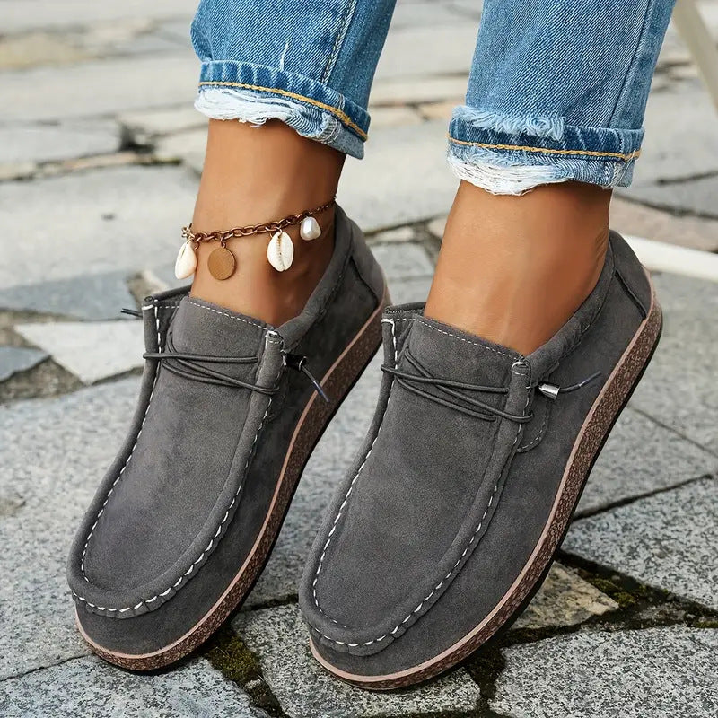 Nubuck Leather Flat Casual Shoes