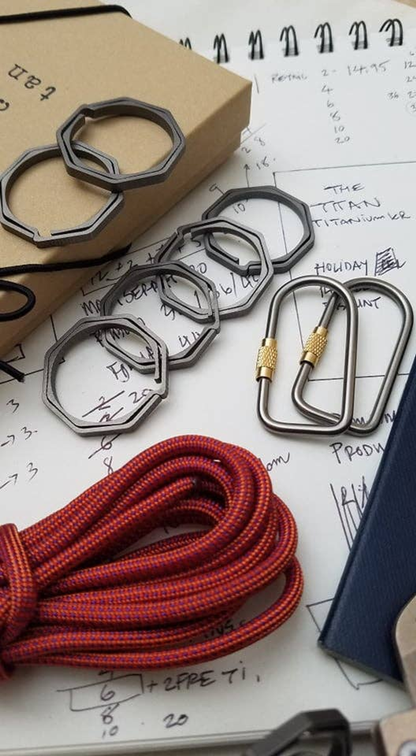 Thoriam Octagon Titanium Keyring