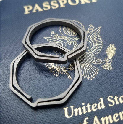 Thoriam Octagon Titanium Keyring
