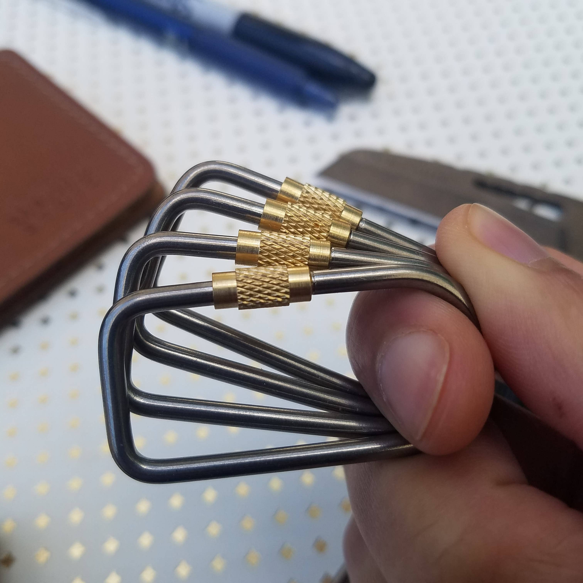 Thoriam Titanium and Brass Carabiner