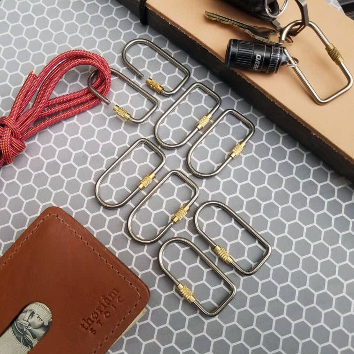Thoriam Titanium and Brass Carabiner
