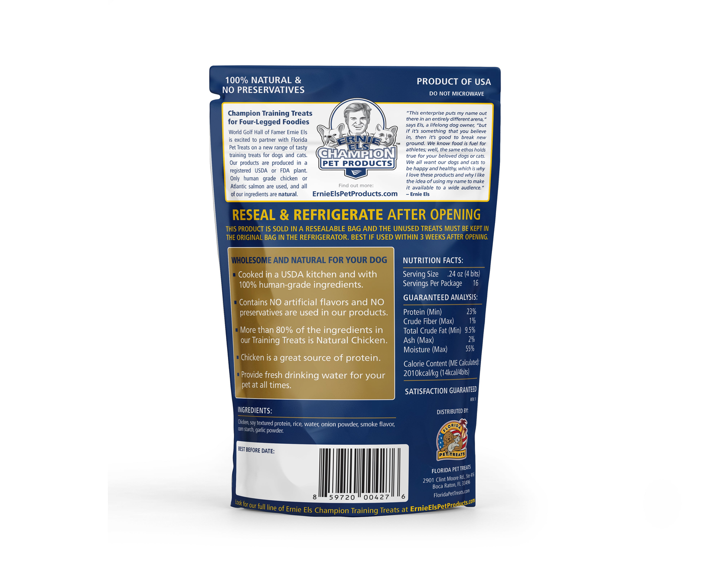 Ernie Els Champion Dog Treats, Chicken & Rice