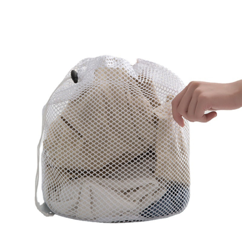 Pull-string fine-mesh laundry bag