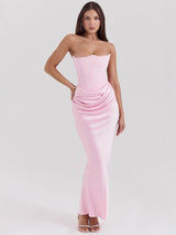 One Shoulder Pleated Bodysuit Dress
