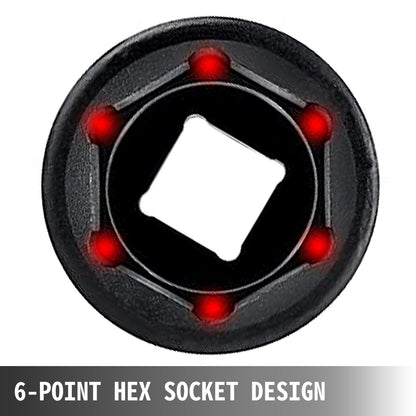 19-piece SAE impact socket set with 6-point hex sockets
