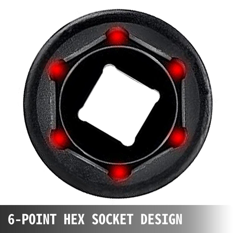 19-piece SAE impact socket set with 6-point hex sockets