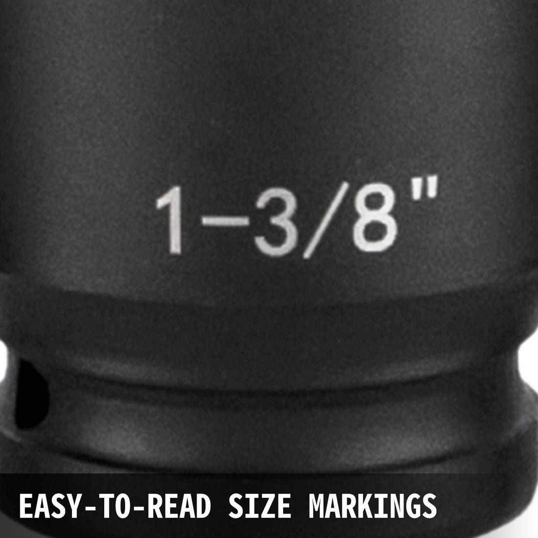 19-piece SAE impact socket set with 6-point hex sockets