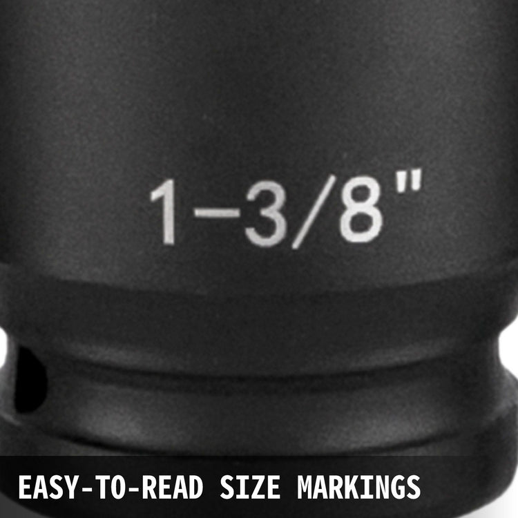 19-piece SAE impact socket set with 6-point hex sockets
