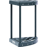 19-slot garden tool organizer tower holding rakes and shovels