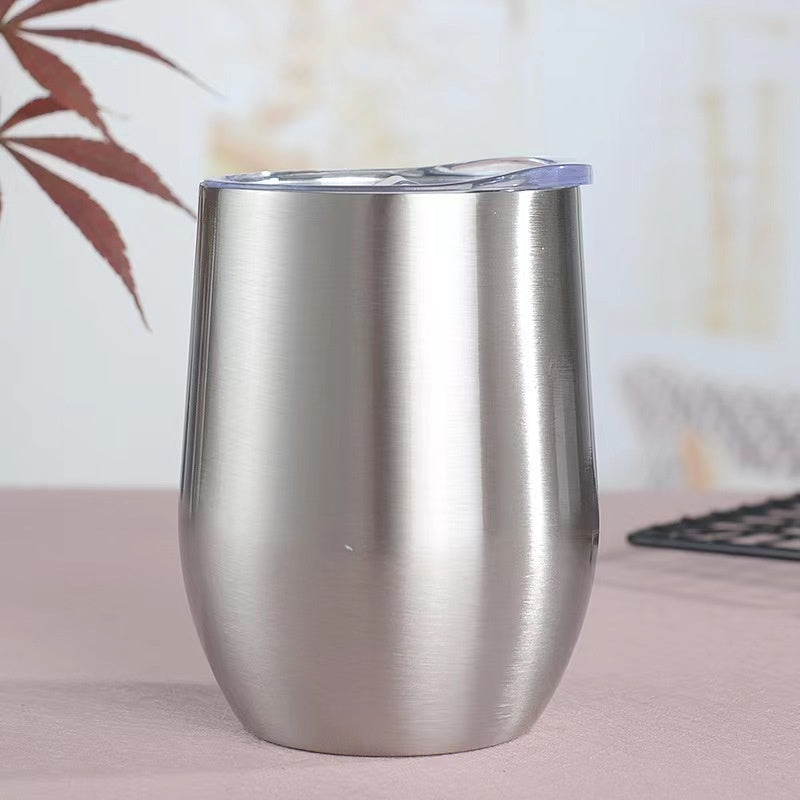 U-Shape Double-Layer Insulated Stainless Steel Tumbler with Lid 12oz