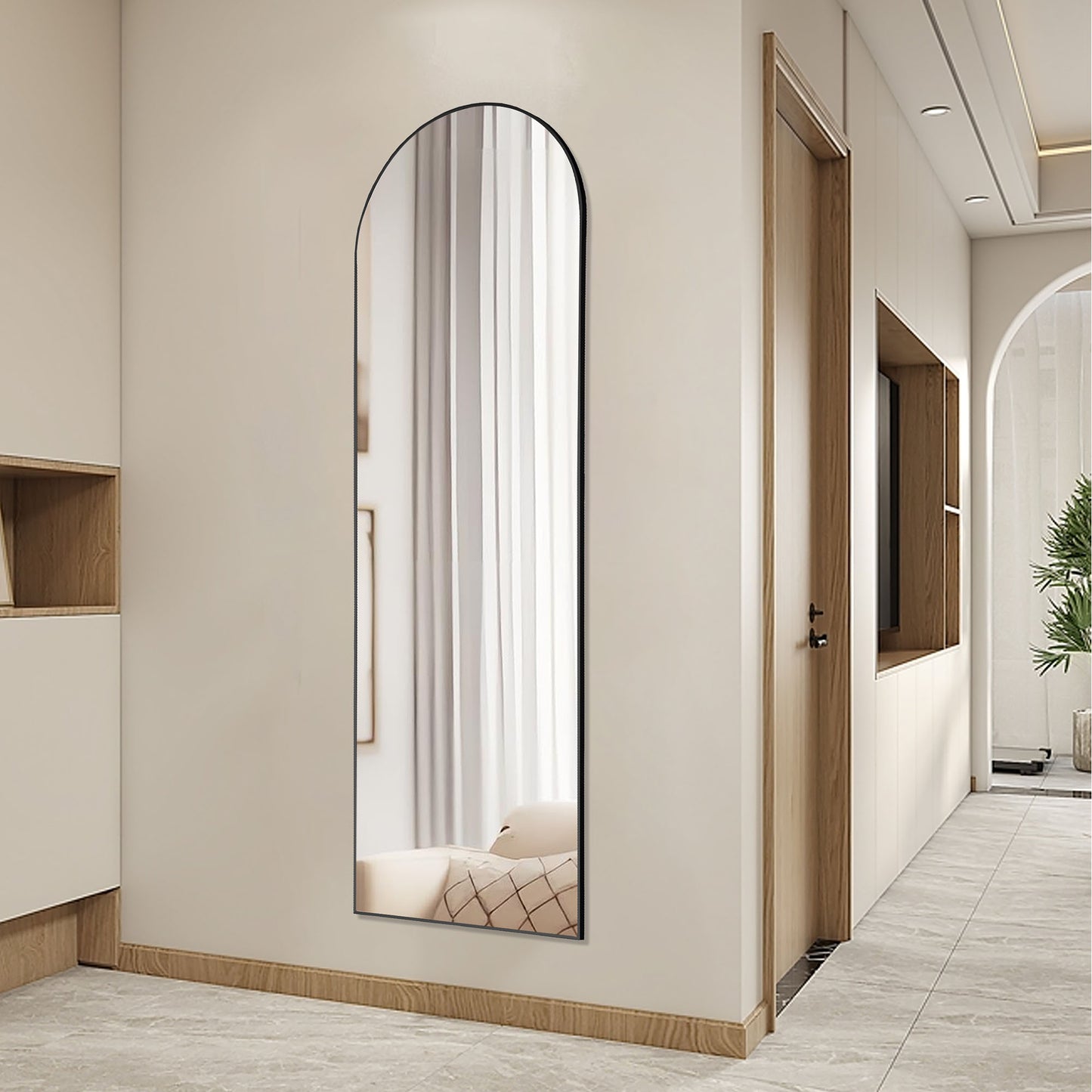 Floor Standing Wall Mirror with Aluminum Alloy Frame
