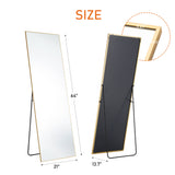 Floor Standing Wall Mirror with Aluminum Alloy Frame