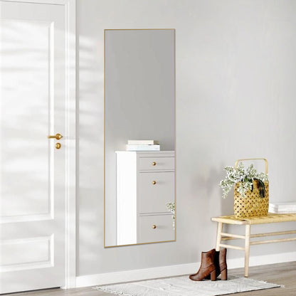 Floor Standing Wall Mirror with Aluminum Alloy Frame