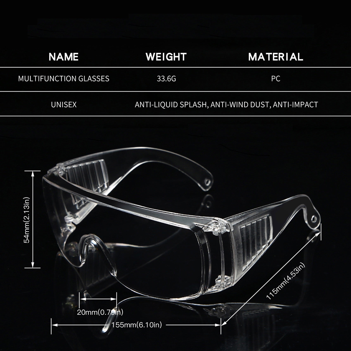 Genesis S2020 Transparent Safety Goggles