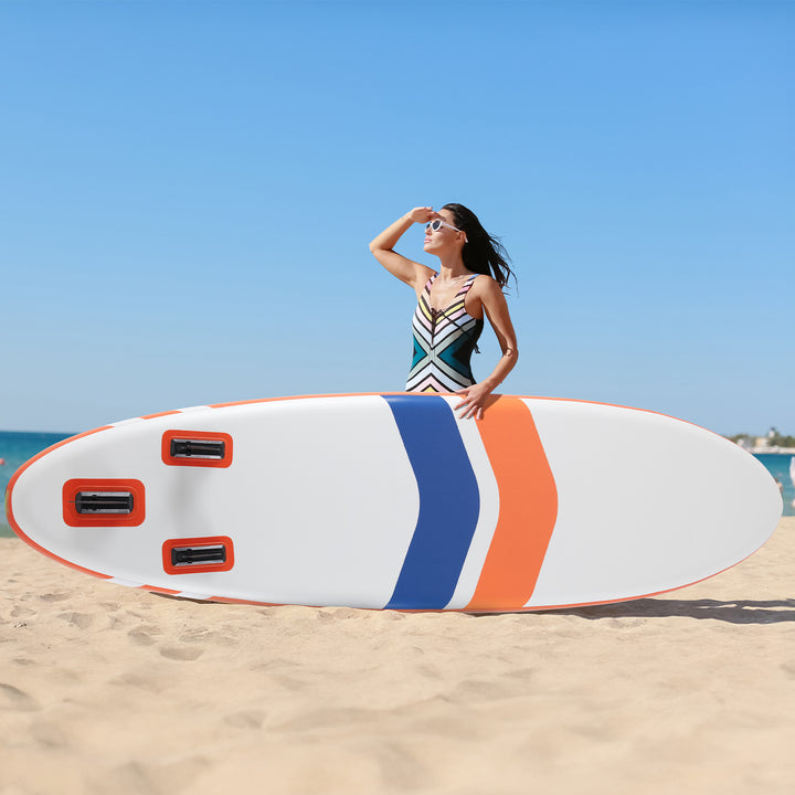 10ft inflatable paddle board full kit laid out