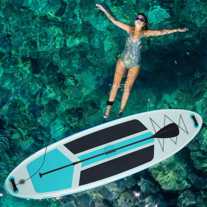 Paddle board paddle and leash close-up