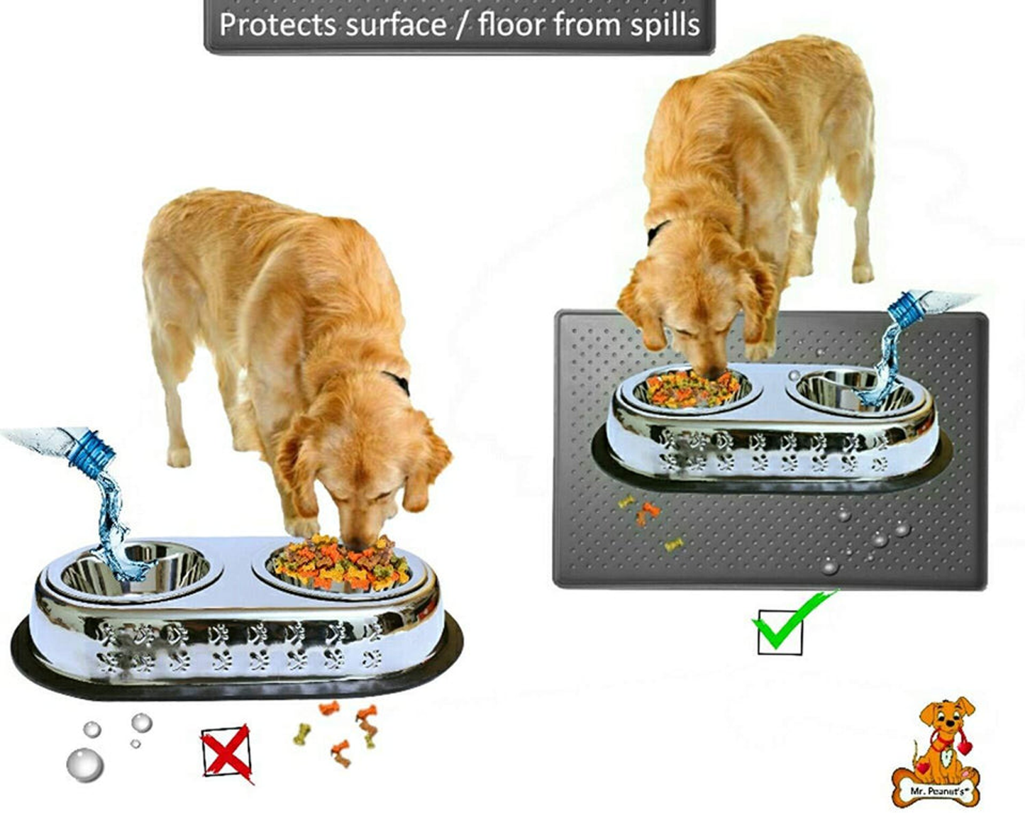 Mr. Peanut's Silicone Pet Food Mat