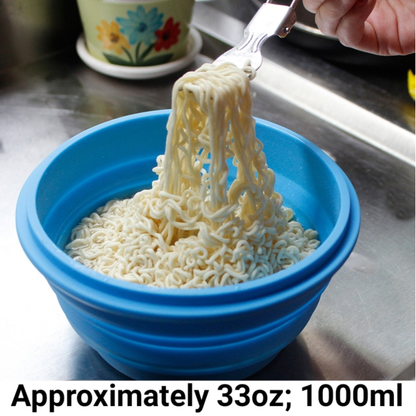 Mr. Peanut's Collapsible Silicone Camping Bowl with Lid and Fork