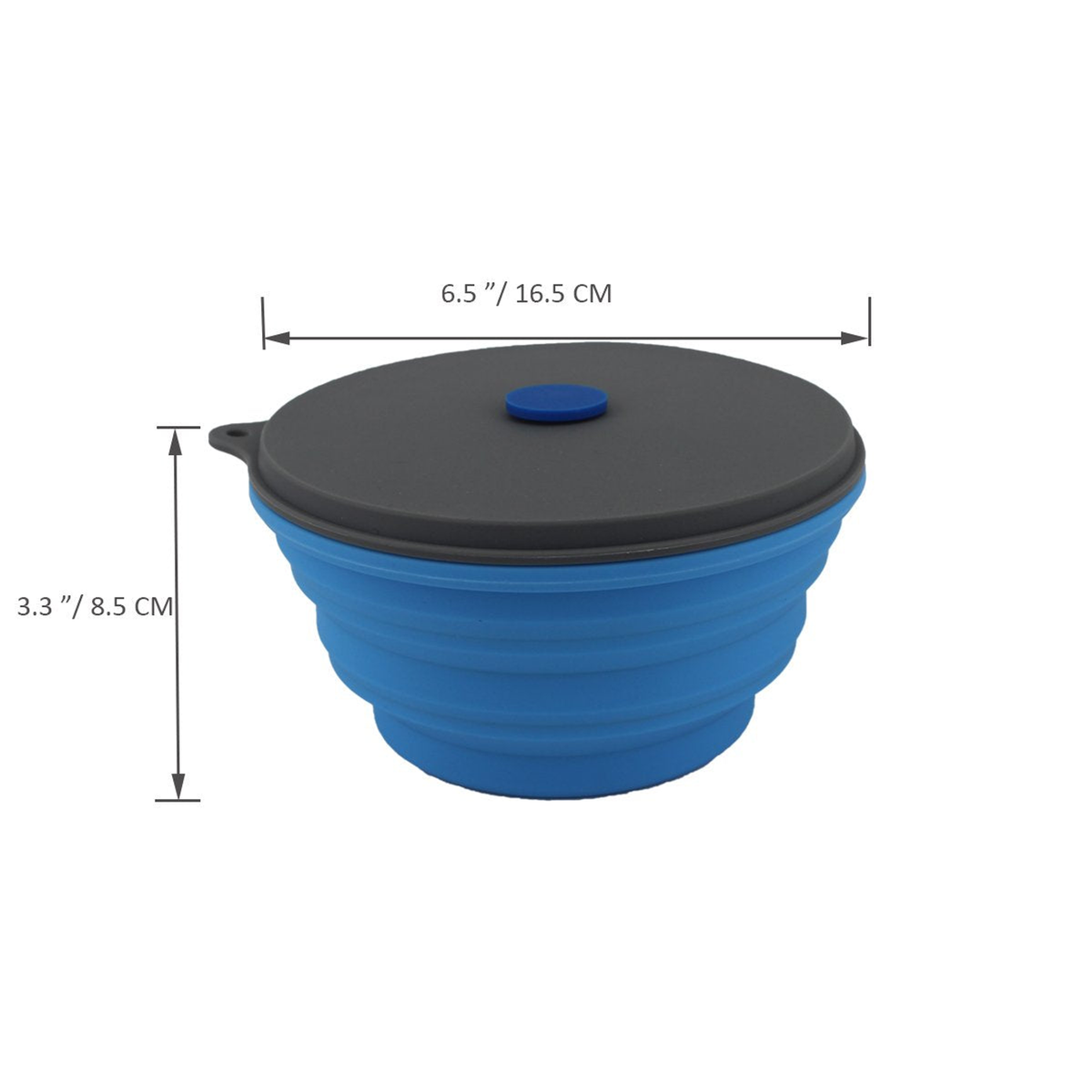 Mr. Peanut's Collapsible Silicone Camping Bowl with Lid and Fork