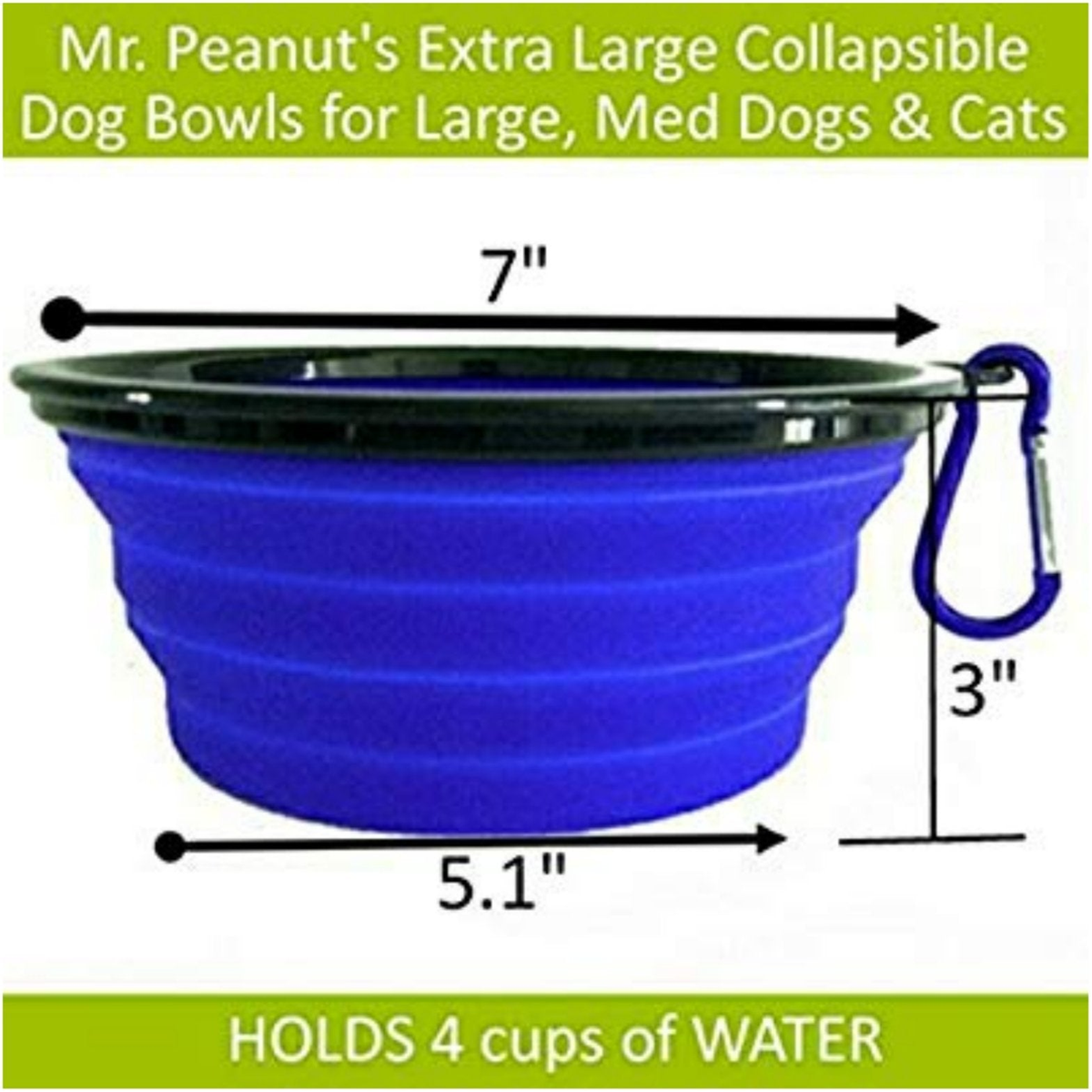 Mr. Peanut's Collapsible Silicone Travel Pet Bowls