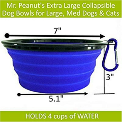 Mr. Peanut's Collapsible Silicone Travel Pet Bowls