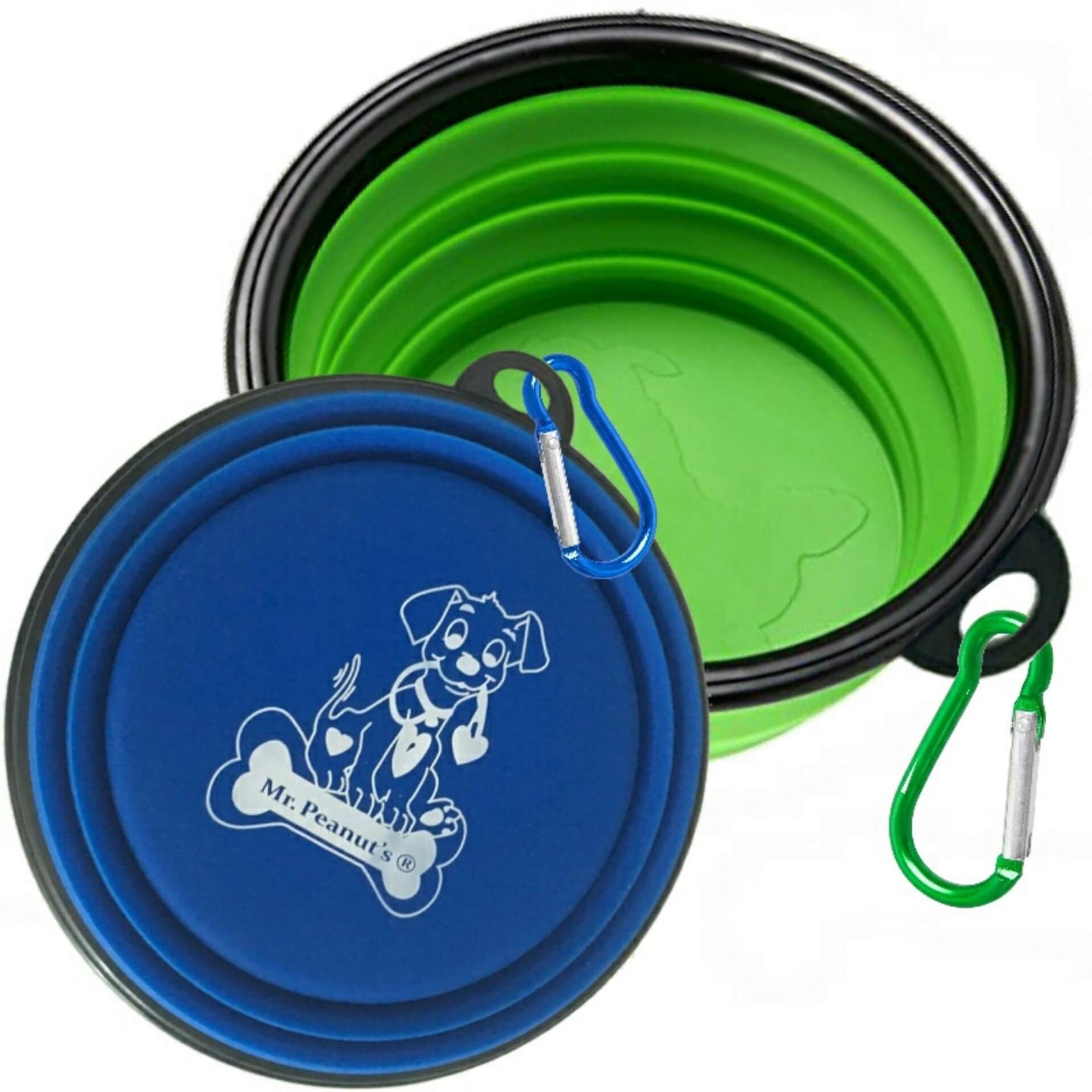 Mr. Peanut's Collapsible Silicone Travel Pet Bowls
