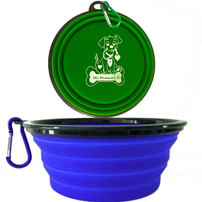 Mr. Peanut's Collapsible Silicone Travel Pet Bowls
